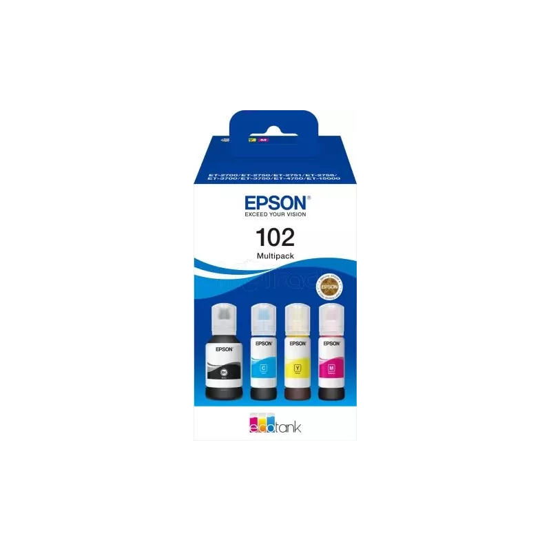 Pack 4 Cartouches d'encreEpsonEcoTank 102(Noir +… | MonPC.Store