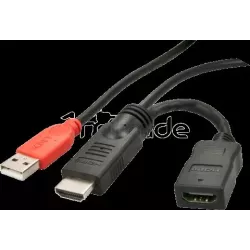 Injecteur HDMILindyavec USB Type A 50cm | MonPC.Store