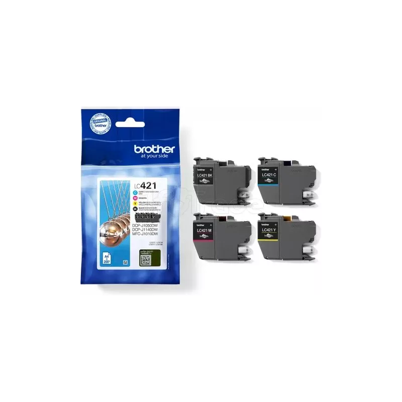 Pack 4 cartouches d'encreBrotherLC-421(Noir + Couleurs) | MonPC.Store