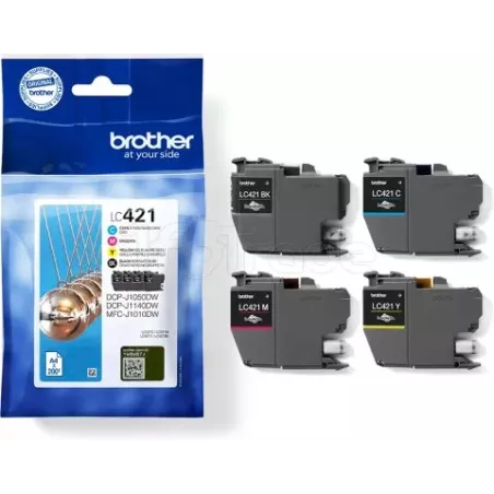 Pack 4 cartouches d'encreBrotherLC-421(Noir + Couleurs) | MonPC.Store