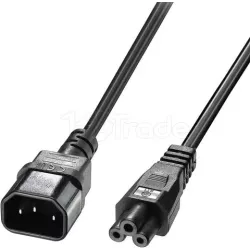 Cable d'alimentationLindyC14 vers C5 M/F 2m (Noir) | MonPC.Store