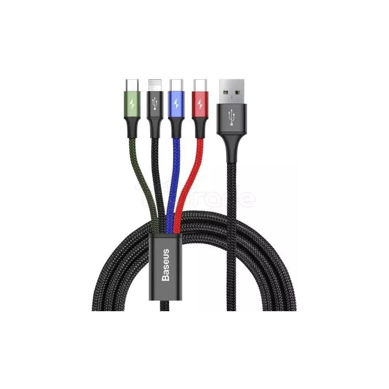Cable 4en1BaseusRapid USB 2.0 type A vers 2xType C, 1… | MonPC.Store
