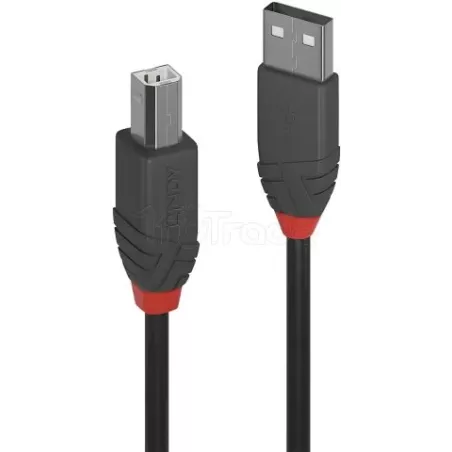 CableLindyUSB 2.0 type A - B M/M 3m (Noir/Rouge) | MonPC.Store