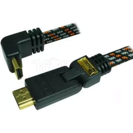 Câble HDMI 1.4Hedencoudé à 90° 2m M/M (Noir) | MonPC.Store