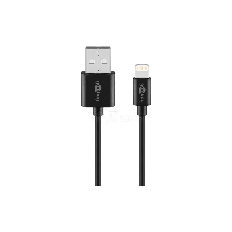 Cable USBGoobayvers Lightning 1m M/M (Noir) | MonPC.Store