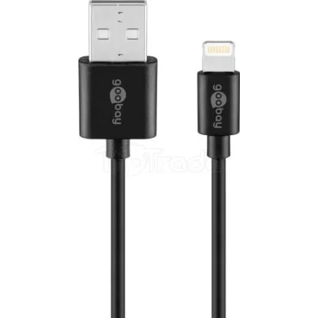 Cable USBGoobayvers Lightning 1m M/M (Noir) | MonPC.Store