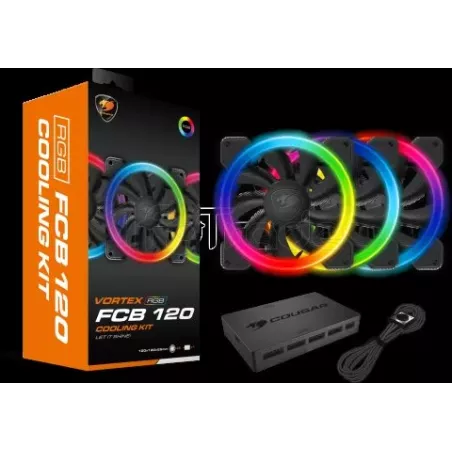 Lot de 3 Ventilateurs de boitier CougarVortex FCBRGB… | MonPC.Store