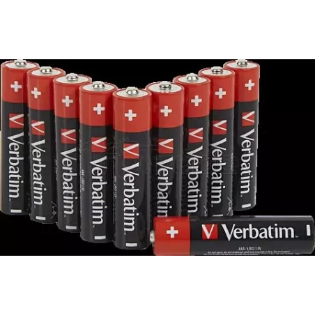 Lot de 10 piles AlcalineVerbatimPremiumtype AAA (LR03)… | MonPC.Store