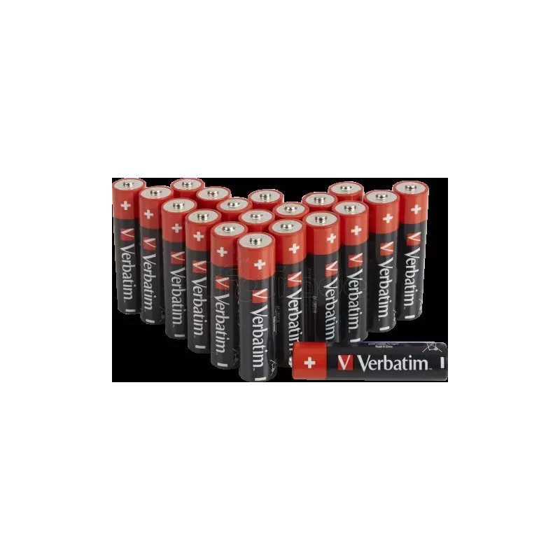 Lot de 20 piles AlcalineVerbatimPremiumtype AA (LR6)… | MonPC.Store