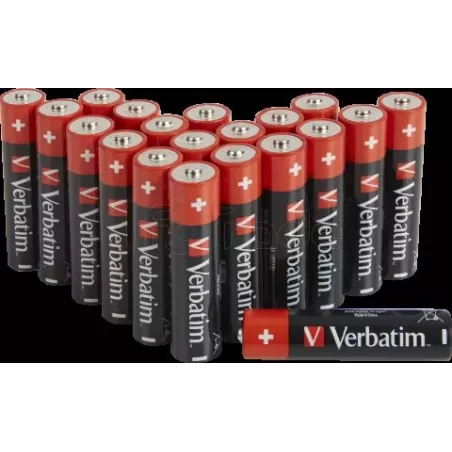 Lot de 20 piles AlcalineVerbatimPremiumtype AA (LR6)… | MonPC.Store