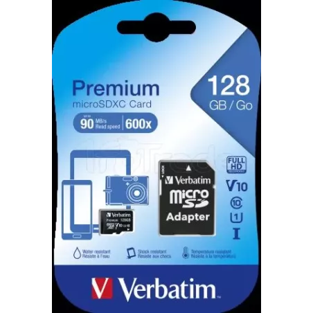 Carte mémoire Micro SDVerbatimPremium- 128Go avec… | MonPC.Store