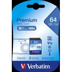 Carte mémoire SDVerbatimU1 Premium- 64Go | MonPC.Store