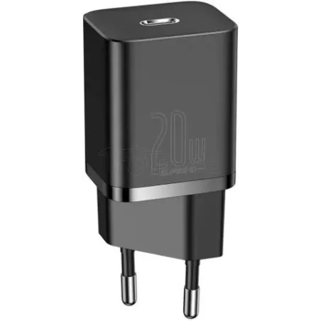 Chargeur secteurBaseusSuper Si 1 port USB-C 20W (Noir) | MonPC.Store