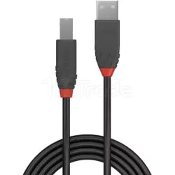 CableLindyAnthra Line USB 2.0 A/B M/M 1m (Gris) | MonPC.Store
