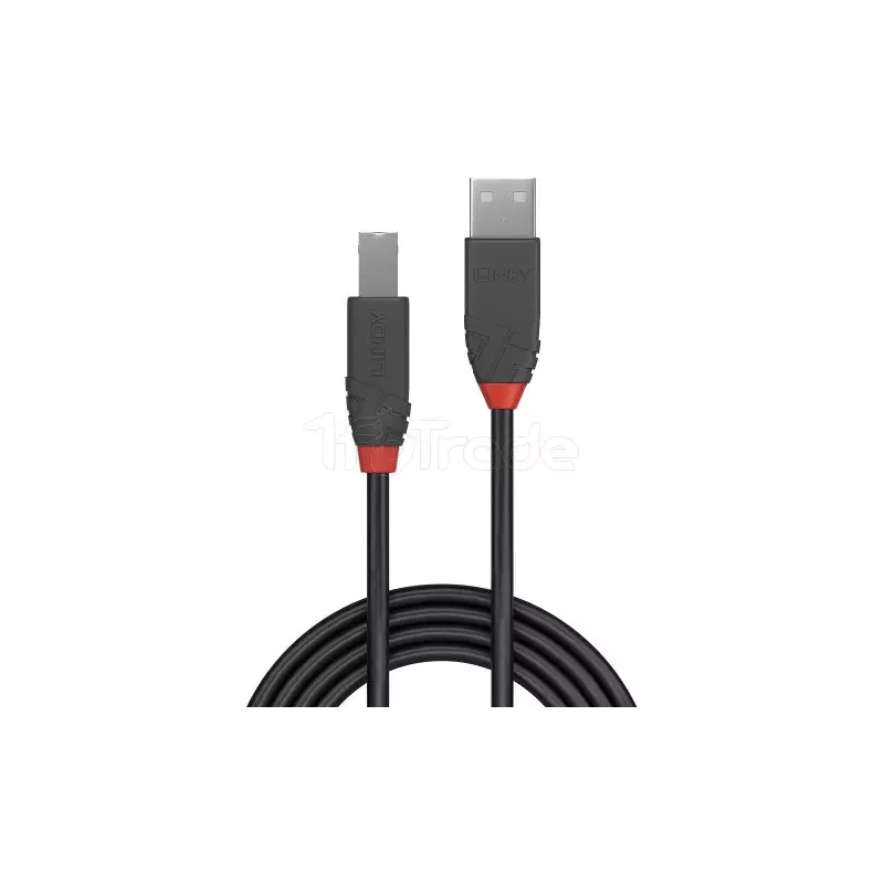 CableLindyAnthra Line USB 2.0 A/B M/M 1m (Gris) | MonPC.Store