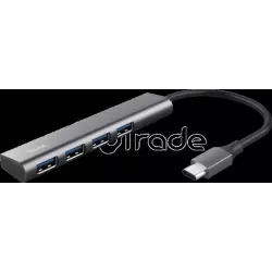 Hub USB-C 3.2TrustHalyx - 4 ports (Gris) | MonPC.Store