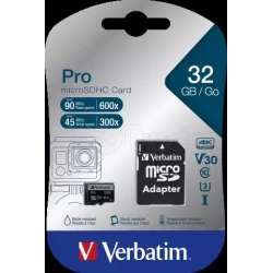 Carte mémoire Micro SDVerbatimPro U3- 32Go avec… | MonPC.Store