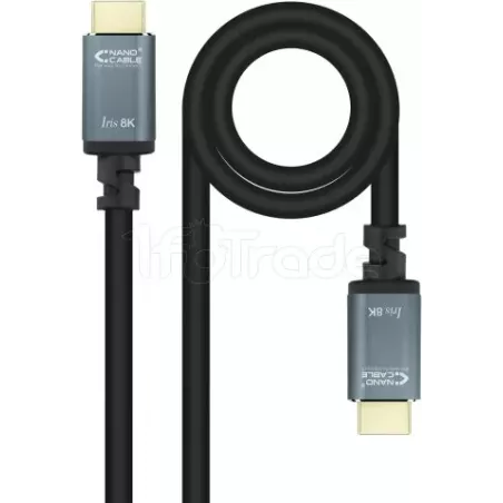 CâbleNanocableIris 8K HDMI 2.1 M/M 2m (Noir/Gris) | MonPC.Store