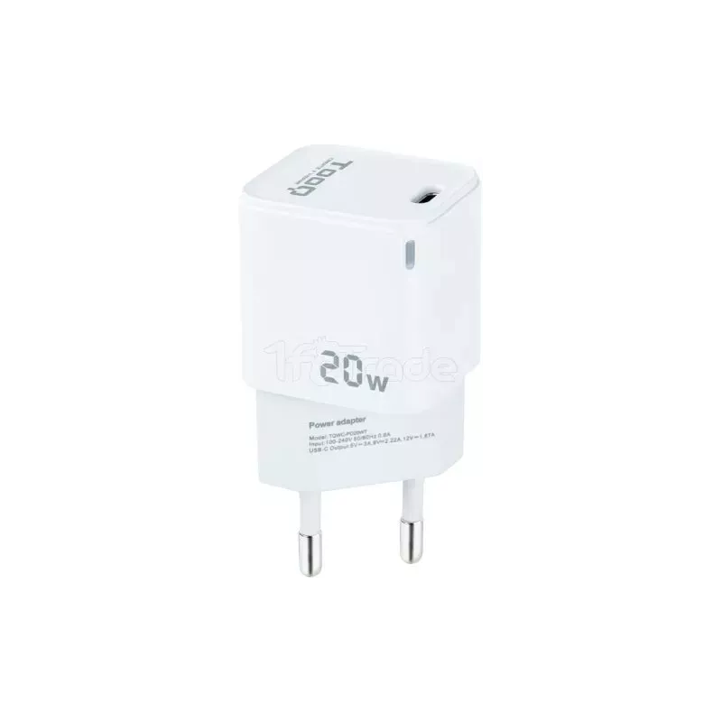Chargeur secteur TooQ 1 port USB-C 20W (Blanc) | MonPC.Store