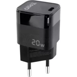 Chargeur secteur TooQ 1 port USB-C 20W (Noir) | MonPC.Store