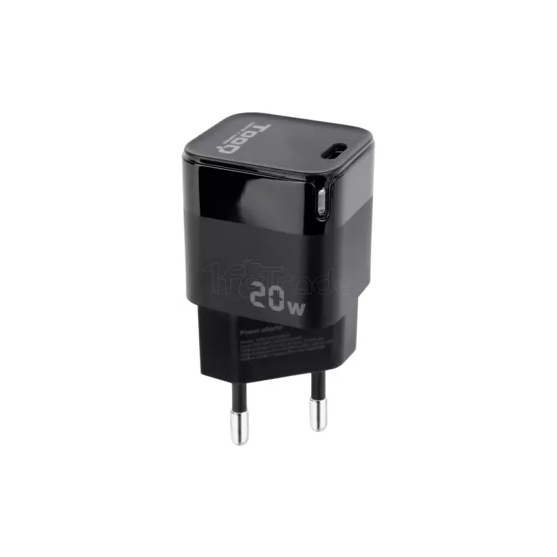 Chargeur secteur TooQ 1 port USB-C 20W (Noir) | MonPC.Store