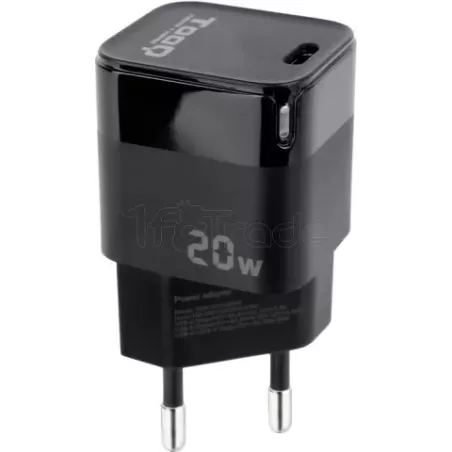 Chargeur secteur TooQ 1 port USB-C 20W (Noir) | MonPC.Store