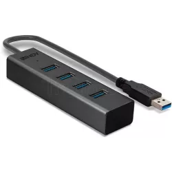 Hub USB 3.0Lindy- 4 ports type A (Gris) | MonPC.Store