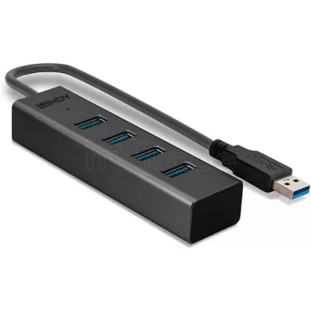 Hub USB 3.0Lindy- 4 ports type A (Gris) | MonPC.Store
