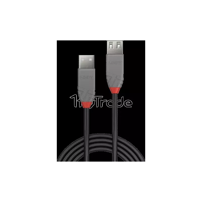 Rallonge USB 2.0LindyAnthra Line - 2m M/F (Gris) | MonPC.Store