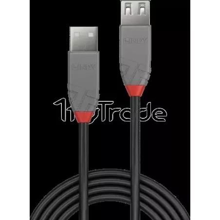 Rallonge USB 2.0LindyAnthra Line - 2m M/F (Gris) | MonPC.Store