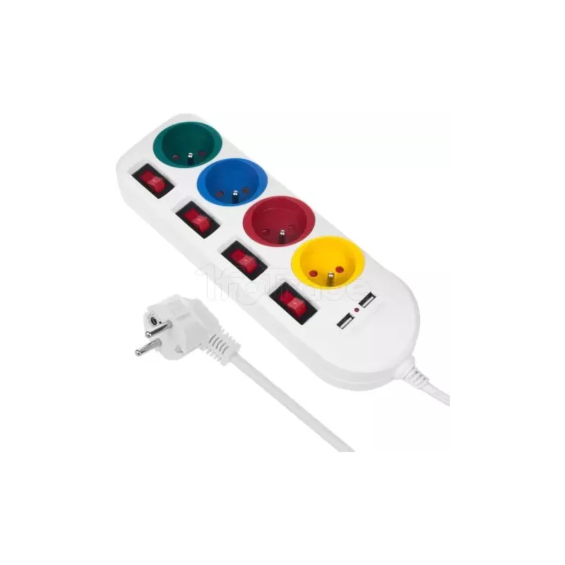 Multiprise 4 prises Maclean MCE229 + Interrupteur… | MonPC.Store