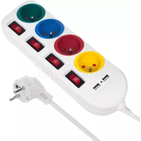 Multiprise 4 prises Maclean MCE229 + Interrupteur… | MonPC.Store