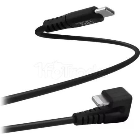CâbleT'nBUSB type C - Lightning M/M 2m coudé 180° (Noir) | MonPC.Store