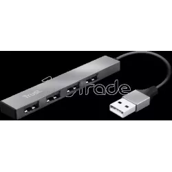 Hub USB 2.0TrustHalyx - 4 ports (Gris) | MonPC.Store
