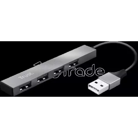 Hub USB 2.0TrustHalyx - 4 ports (Gris) | MonPC.Store
