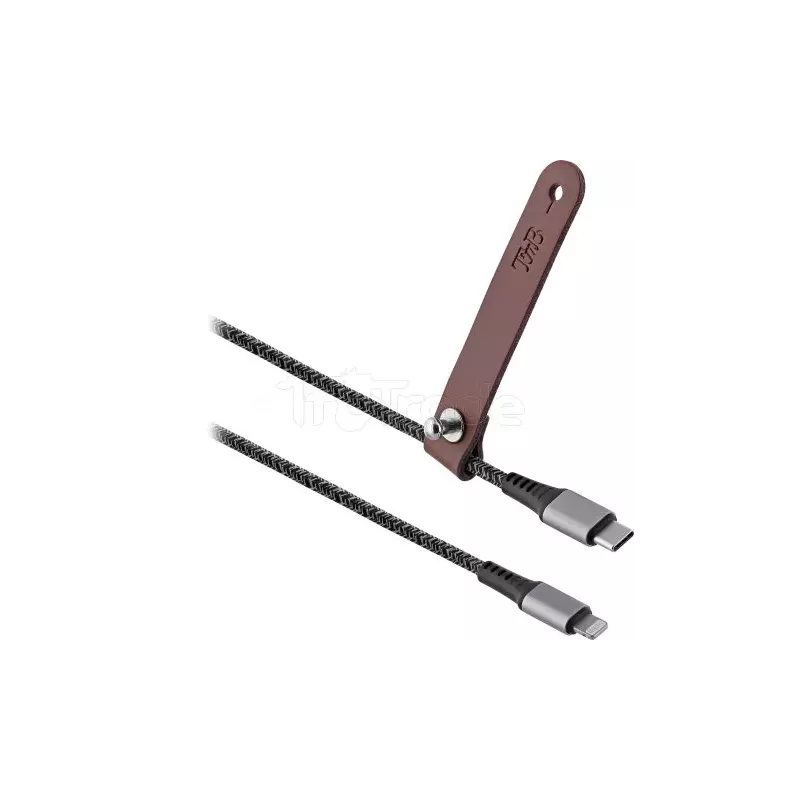 CâbleT'nBUSB-C - Lightning M/M 1,5m (Noir/Gris) | MonPC.Store