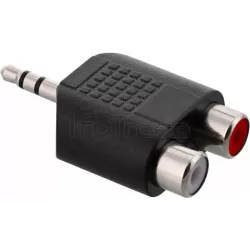 AdaptateurT'nBJack 3.5mm mâle vers 2x RCA femelle (Noir) | MonPC.Store