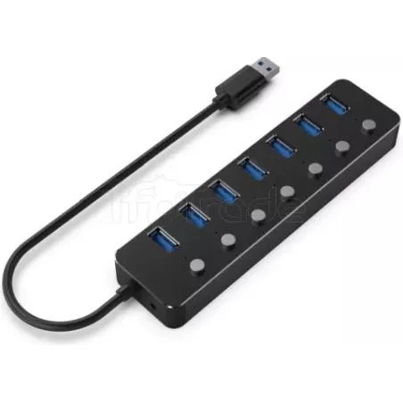 Hub USB 3.1Gembird- 7 ports avec interrupteurs (Noir) | MonPC.Store
