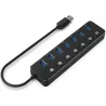 Hub USB 3.1Gembird- 7 ports avec interrupteurs (Noir) | MonPC.Store