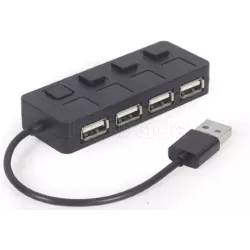 Hub USB 2.0Gembird- 4 ports avec interrupteurs (Noir) | MonPC.Store