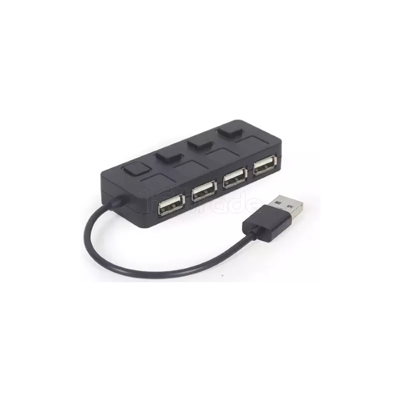 Hub USB 2.0Gembird- 4 ports avec interrupteurs (Noir) | MonPC.Store