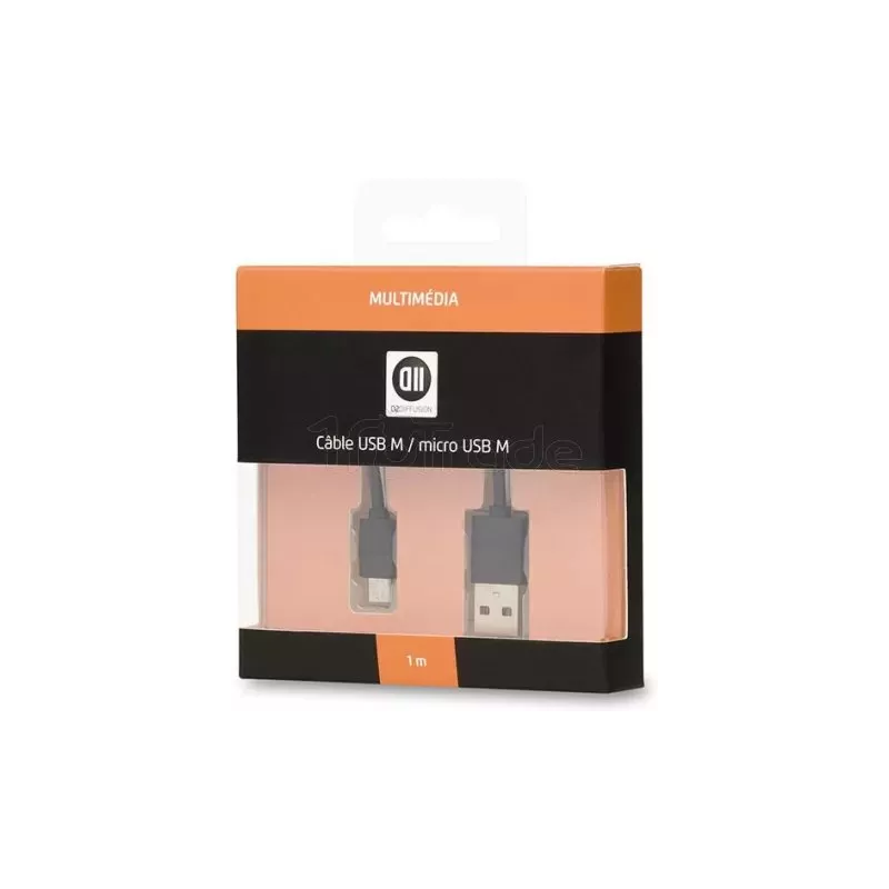 CableD2 DiffusionUSB 2.0 type A - Micro B M/M 1m ( Noir) | MonPC.Store