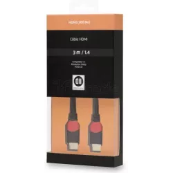 Cable HDMI 1.4D2 Diffusion3m M/M (Noir/Rouge) | MonPC.Store