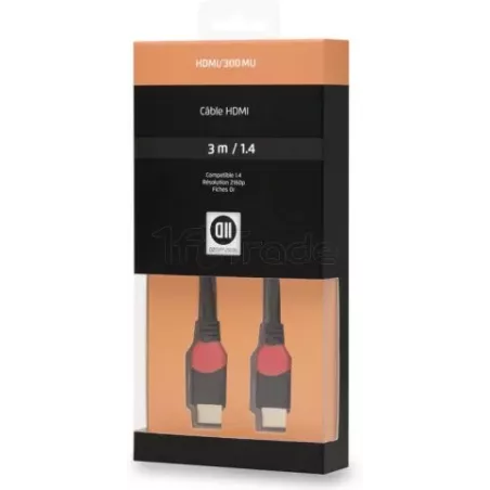 Cable HDMI 1.4D2 Diffusion3m M/M (Noir/Rouge) | MonPC.Store