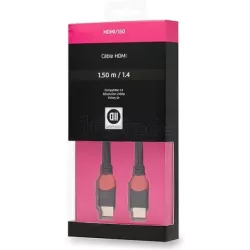 Cable HDMI 1.4D2 Diffusion1,5m M/M (Noir/Rouge) | MonPC.Store