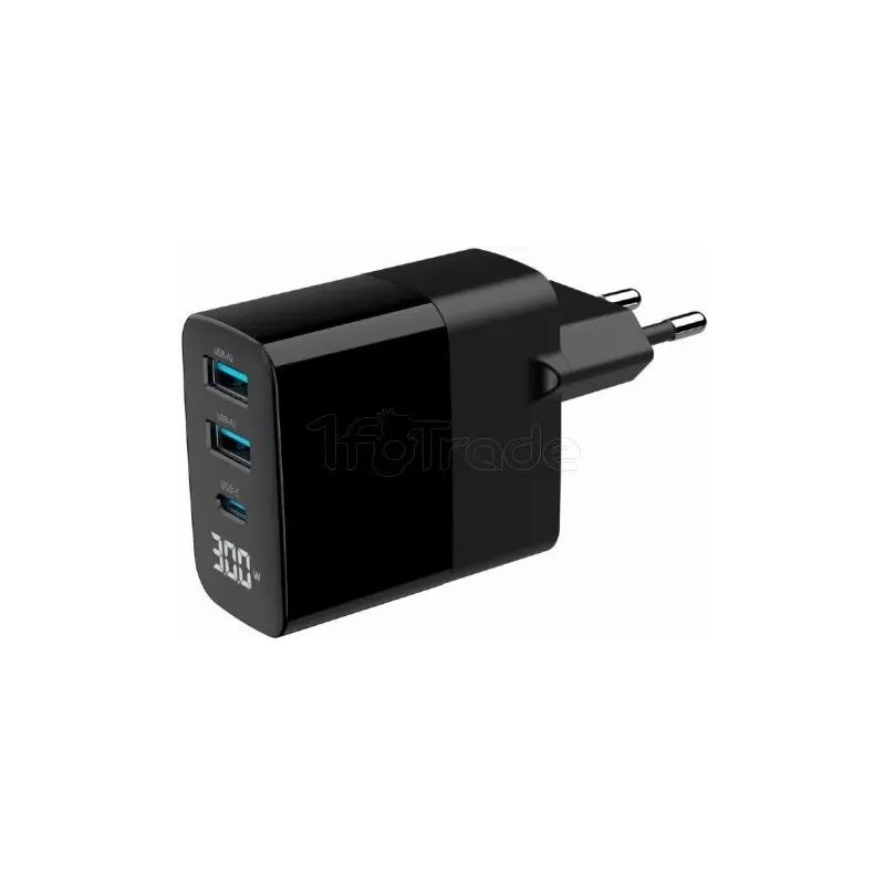 Chargeur secteurGembird- 1x USB-C + 2x USB-A 30W (Noir) | MonPC.Store