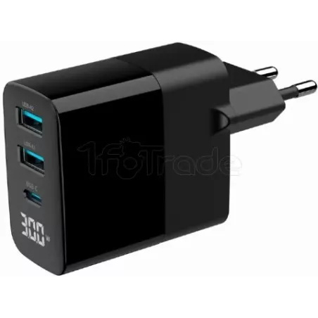 Chargeur secteurGembird- 1x USB-C + 2x USB-A 30W (Noir) | MonPC.Store