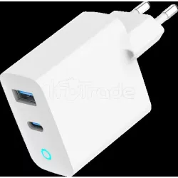 Chargeur secteurGembird- 1x USB-C + 1x USB-A 30W (Blanc) | MonPC.Store