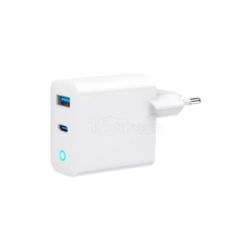 Chargeur secteurGembird- 1x USB-C + 1x USB-A 65W (Blanc) | MonPC.Store