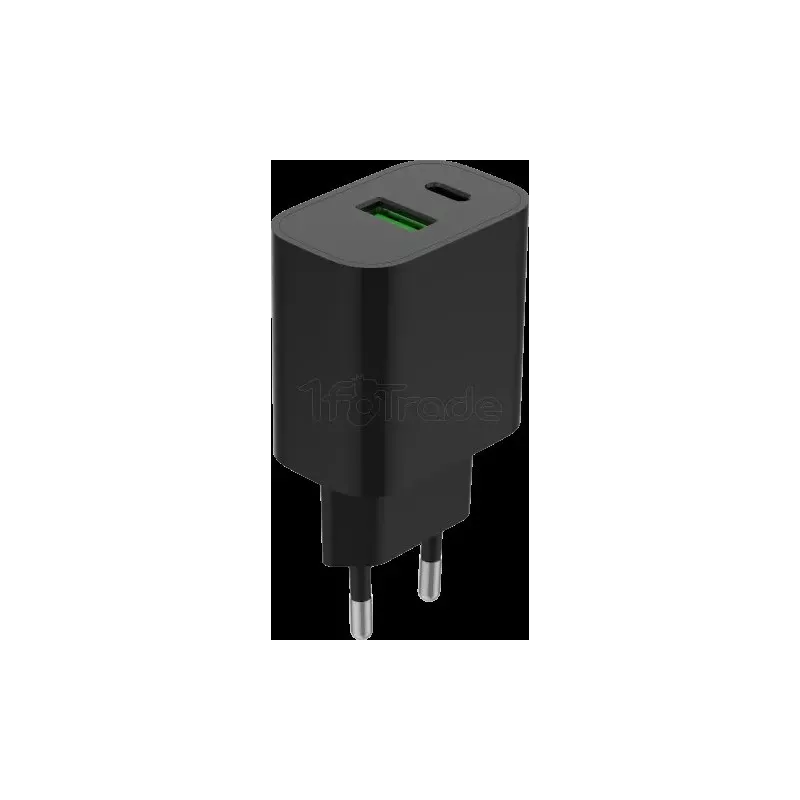 Chargeur secteurGembird- 1x USB-C + 1x USB-A 20W (Noir) | MonPC.Store